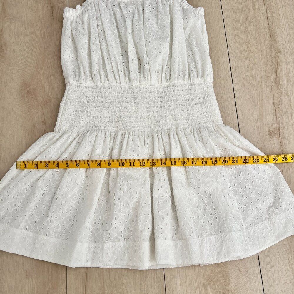 NWT Ramy Brook 100% Cotton Laurel White Eyelet Embroidered Retro Mini Dress XL - Picture 10 of 13